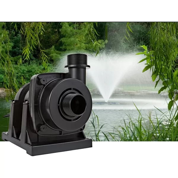 Little Giant FP3 115-Volt, 3200 GPH Wet Rotor Submersible or Inline Pond/Fountain Pump with 26-Ft. Cord, Black, 566134