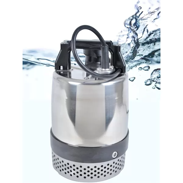Little Giant FS-750 115-Volt, 4800 GPH, 1 HP Heavy-Duty Manual Stainless Steel Submersible Utility Pump with 20-Ft. Cord, Steel, 620241