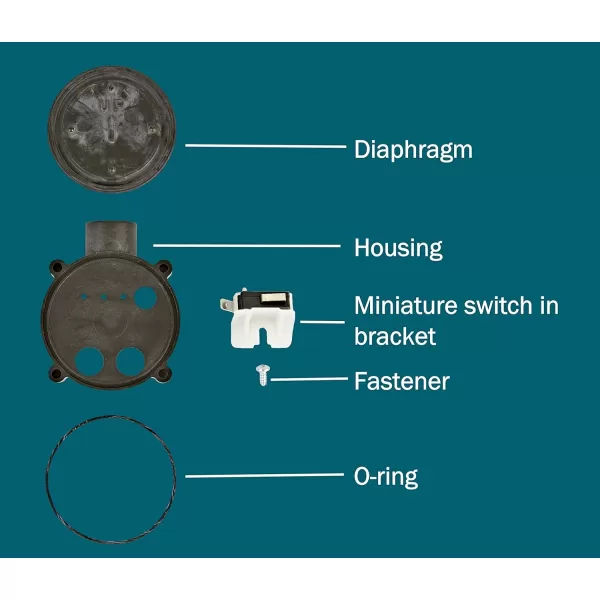 Little Giant SPRK-1 Sump Pump Diaphragm Switch Repair Kit with Casing, Black, 599300