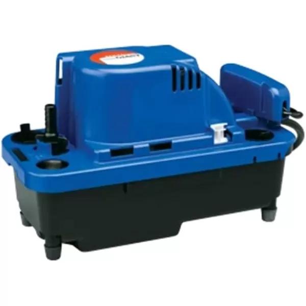 Little Giant VCMX-20ULST 115 Volt, 1/30 HP, 84 GPH Automatic Condensate Removal Pump, 6-Ft. Power Cord, Safety Switch, 20-ft. 3/8-inch Tubing, Blue, 554550