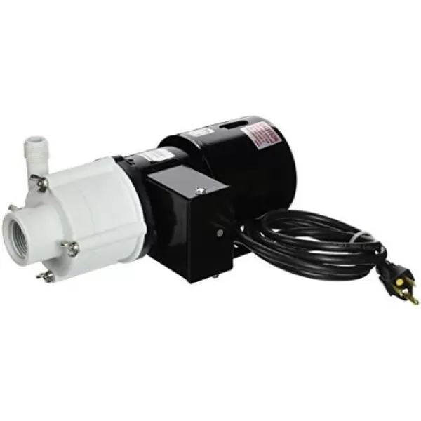 Little Giant 4-MDQ-SC 115-Volt, 1/10 HP, 850 GPH, Non-Submersible Magnetic Drive Aquarium Pressure Pump for Cannister Filtration Systems, 6-Ft. Cord, Black/White, 582506