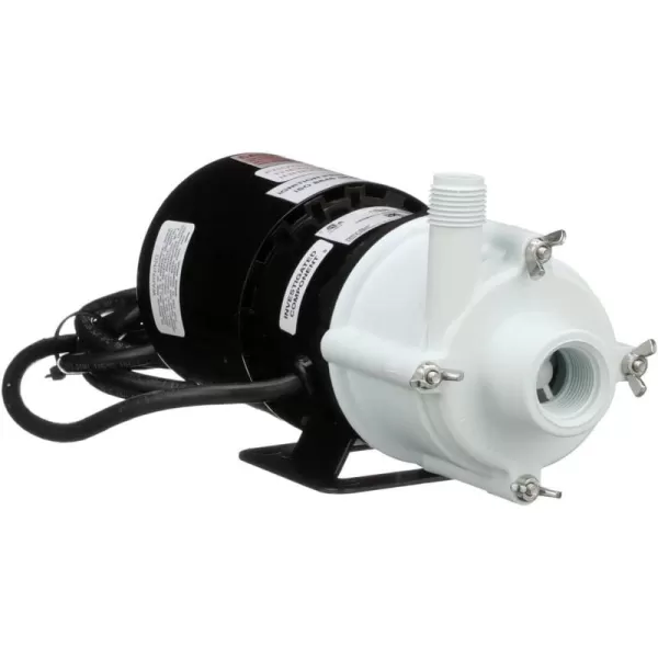 Little Giant 581503, 115 Volt, 1/12 HP, 750 GPH 3-MD-SC Semi-Corrosive Chemical Magnetic Drive Pump, 6-Foot Cord with Plug, Black/White