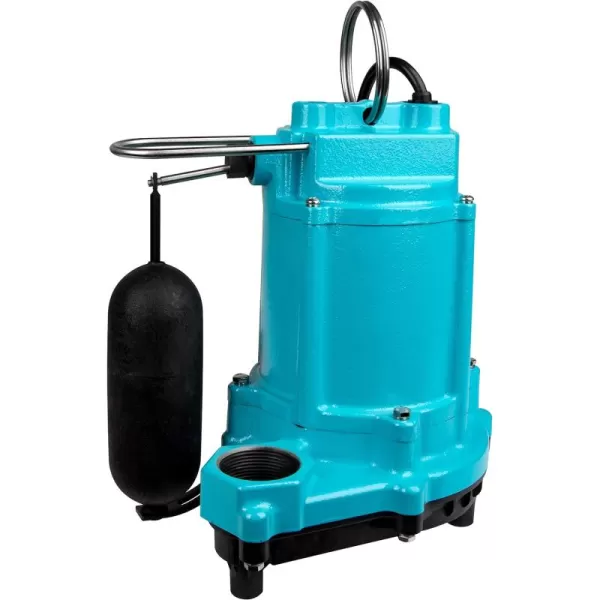 Little Giant 6EC-CIA-SFS 1/3 HP, 115-Volt, 3180 GPH Automatic Cast Iron Submersible Sump/Effluent Pump with Polypropylene Base, Integral Snap-Action Float Switch and 10-Ft. Cord, Blue, 506807