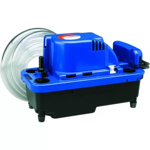 Little Giant VCMX-20ULST 115 Volt, 1/30 HP, 84 GPH Automatic Condensate Removal Pump, 6-Ft. Power Cord, Safety Switch, 20-ft. 3/8-inch Tubing, Blue, 554550