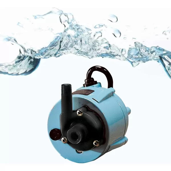 imageLittle Giant 501203 205 GPH 115Volt Manual Oil Filled Submersible or Inline Aluminum Direct Drive Pump Blue 142