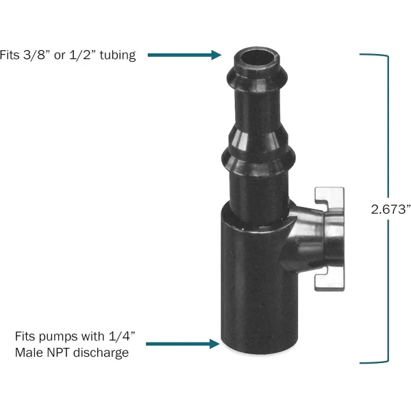 imageLittle Giant 566228 14inch Slip Fit Pump Flow Control Valve Accepts 38inch and 12inch Tubing Black FC14