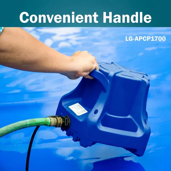 imageLittle Giant APCP1700 115Volt 13 HP 1745 GPH Automatic Submersible Swimming Pool Cover Pump with 25Ft Cord Light Blue 577301Dark Blue