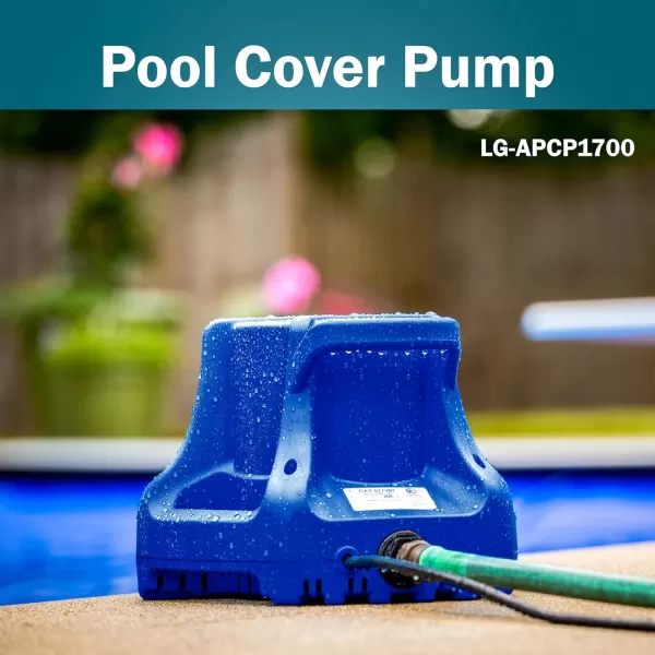 imageLittle Giant APCP1700 115Volt 13 HP 1745 GPH Automatic Submersible Swimming Pool Cover Pump with 25Ft Cord Light Blue 577301Dark Blue