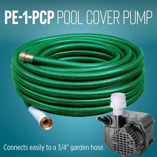 imageLittle Giant PE1PCP 115 Volt 1125 HP 170 GPH Manual Pool Cover Pump with 25 Foot Power Cord Black 518025