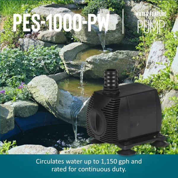 imageLittle Giant PES290PW 115Volt 300 GPH Magnetic Drive FountainPond Pump with 6Ft Cord Black 5667171150 Gallon  15ft cord