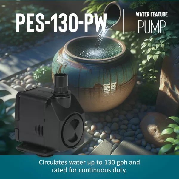 imageLittle Giant PES290PW 115Volt 300 GPH Magnetic Drive FountainPond Pump with 6Ft Cord Black 566717130 GPH  6ft cord