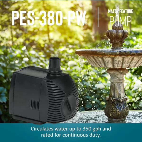 imageLittle Giant PES290PW 115Volt 300 GPH Magnetic Drive FountainPond Pump with 6Ft Cord Black 566717380 GPH  15ft cord