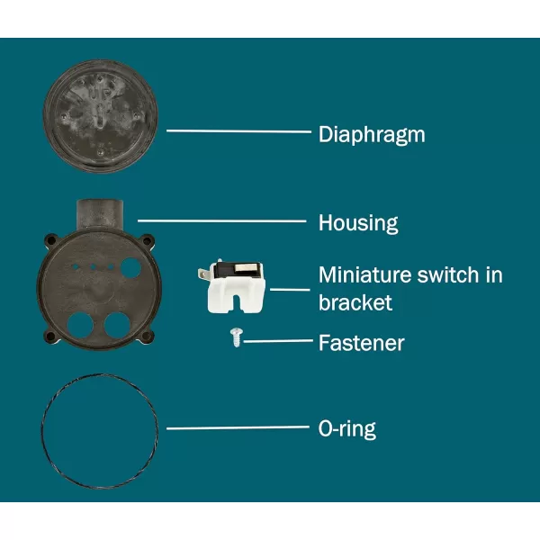 imageLittle Giant SPRK1 Sump Pump Diaphragm Switch Repair Kit with Casing Black 599300With Casing