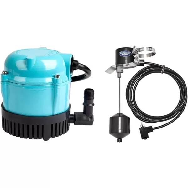 imageLittle Giant 1AA18 115 Volt 1200 HP 170 GPH Small Submersible Permanently Oiled Pump for Fountains Water Displays and Air Conditioners 18Foot Cord Blue 500500Pump  WATERPUMP 92010