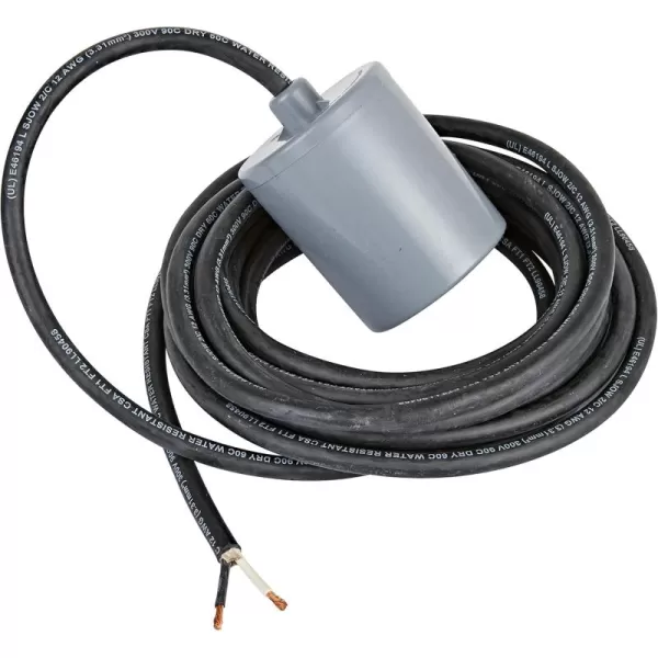 imageLittle Giant RFSN20 120250 Volts Maximum 20Amp  15 HP Pump Down Tethered Float Switch Plugless for Pond Sump Sewage or Effluent Systems 20Ft Cord Grey 59931820 Cord  125250V  No Plug  Max 15 HP 125V or 3HP 250V