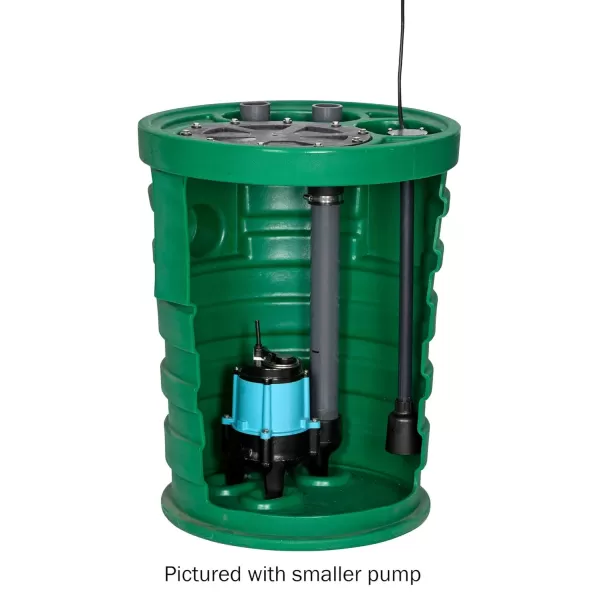 imageLittle Giant 10SP2V2D Pit Plus SR Sewage Basin System with 115Volt 12 HP 7200 GPH 10SCCIM Sewage Pump ECM switch and 20Ft Cord GreenBlueBlack 511685