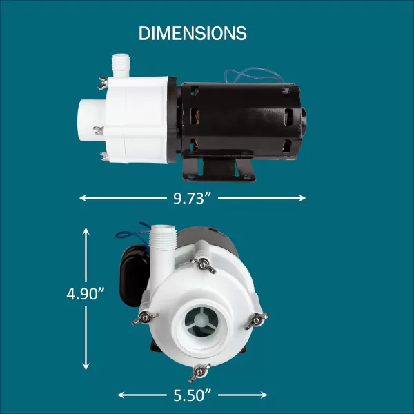 imageLittle Giant 115 Volt 110 HP 840 GPH 4MDSC NonSubmersible SemiCorrosive Chemical Magnetic Drive Pump 6Foot Cord with Plug BlackWhite 582503115 Volt  850 GPH  6ft Cord with Plug