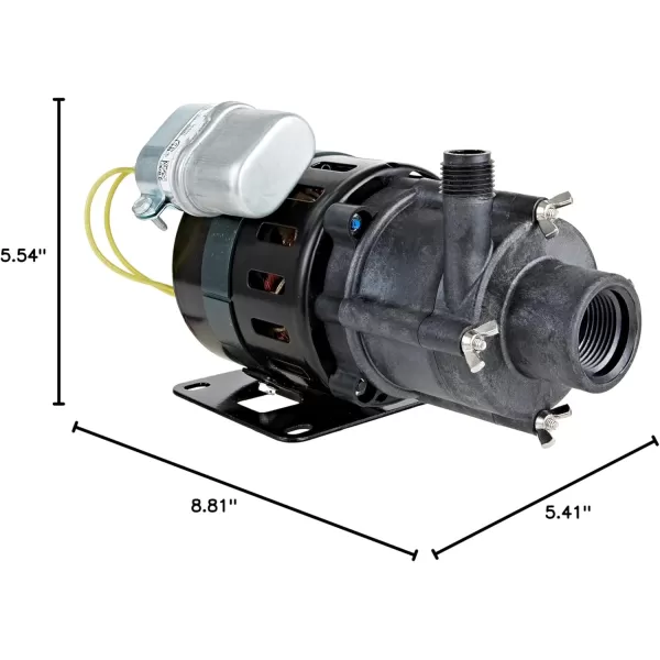 imageLittle Giant 5MDHC 115 Volt 18 HP 1050 GPH Magnetic Drive Highly Corrosive Chemical Transfer Pump 6Ft Cord with Plug Black 583603115V  1050 GPH  With Plug