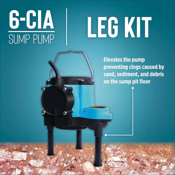 imageLittle Giant 6CIA 115 Volt 13 HP 2760 GPH Cast Iron Submersible Sump Pump with Extended Leg Kit and Integral Diaphragm Switch 10Ft Cord Blue 506162Cast Iron  115V  10 Cord  Integral Diaphragm Switch  Leg Kit