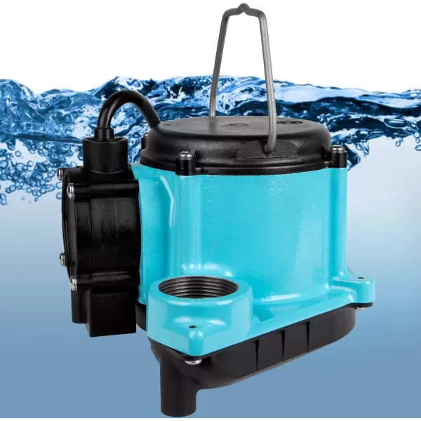 imageLittle Giant 6CIA 115 Volt 13 HP 2760 GPH Cast Iron Submersible Sump Pump with Extended Leg Kit and Integral Diaphragm Switch 10Ft Cord Blue 506162diaphragm switch  10ft cord