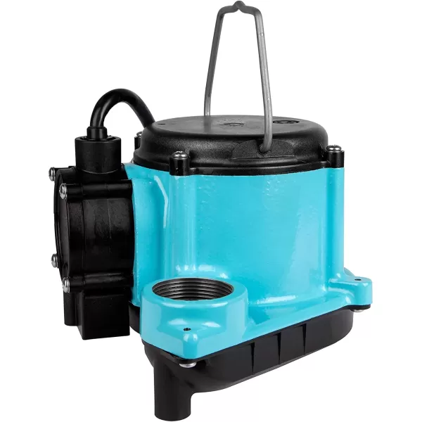 imageLittle Giant 6CIA 115 Volt 13 HP 2760 GPH Cast Iron Submersible Sump Pump with Extended Leg Kit and Integral Diaphragm Switch 10Ft Cord Blue 506162low level diaphragm switch  10ft cord