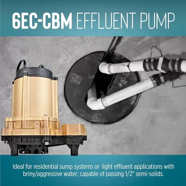 imageLittle Giant 6ECCBASFS 115 Volt 13 HP 3180 GPH Automatic Epoxy Impregnated Cast Bronze Sump Pump for SaltyBriny Water Conditions with SnapAction Switch 20Ft Cord Bronze 506811Bronze  Manual  20 Cord