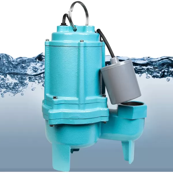 imageLittle Giant 9SCCIASFS 115 Volt 410 HP 6000 GPH EpoxyCoated Cast Iron Submersible Sewage Pump with Integral SnapAction Float Switch 20Ft Cord Blue 509411Piggyback Float Switch