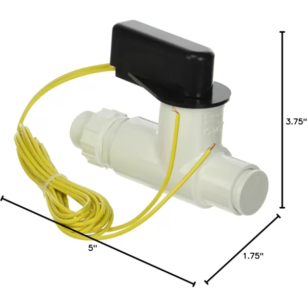 imageLittle Giant ACS4 InLine Condensate Drain Overflow Shutoff Switch 24 VAC Input Voltage 5 Amp Capacity 72 inch Leads BlackWhite 599125