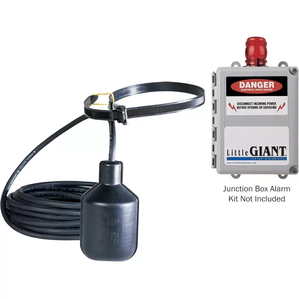 imageLittle Giant CFST 115230 Volt Control Float Switch Plugless for Control Panels and Alarms with 20Ft Cord Black 950267