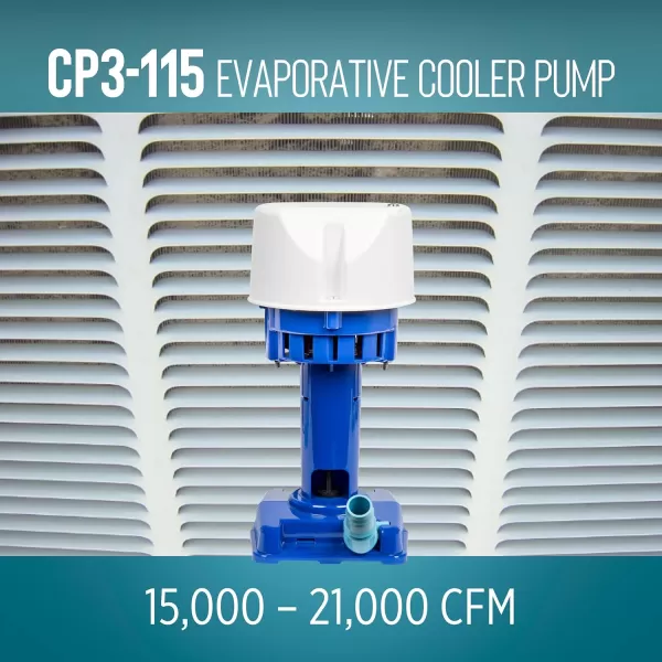 imageLittle Giant CP1230 170 HP 230 Volt 307 GPH Evaporative Cooler Pump with 6ft Cord and 3Prong Plug Blue 540015115 Volt  15000  21000 CFM