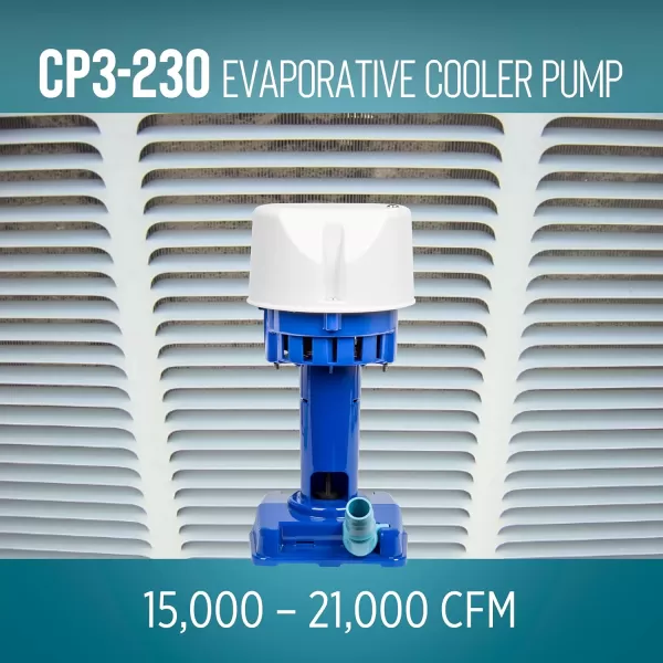 imageLittle Giant CP1230 170 HP 230 Volt 307 GPH Evaporative Cooler Pump with 6ft Cord and 3Prong Plug Blue 540015230 Volt  15000  21000 CFM