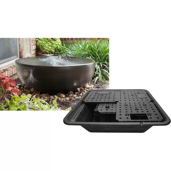 imageLittle Giant DFB44 44Inch Disappearing Water Fountain Basin Supports Up to 3000 lbs Black 566558