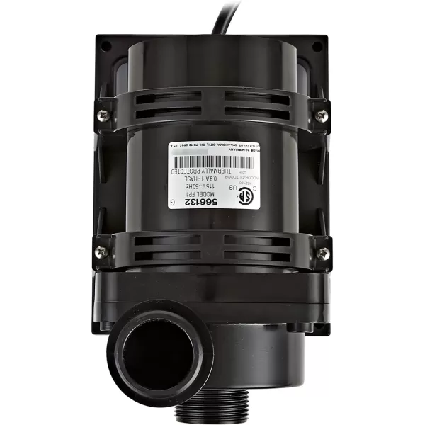 imageLittle Giant FP2 115Volt 2220 GPH Wet Rotor Submersible or Inline PondFountain Pump with 26Ft Cord Black 5661332220 GPH