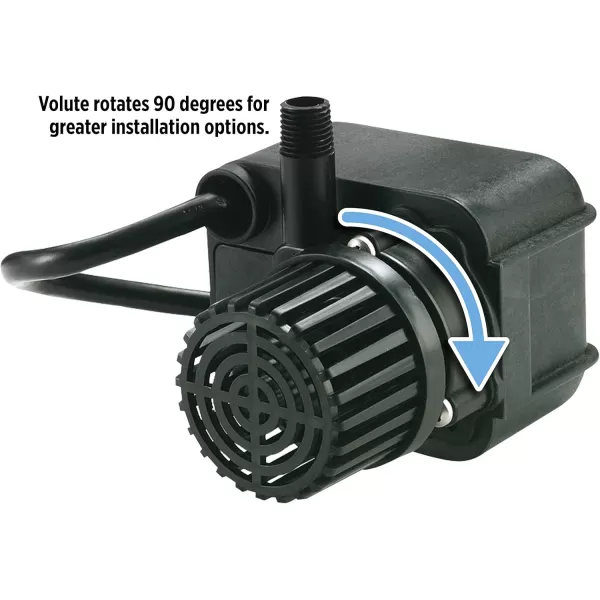 imageLittle Giant PE1FPW 115 Volt 1125 HP 170 GPH Submersible Direct Drive Fountain Pump with 15Ft Cord Black 56660815Ft Cord