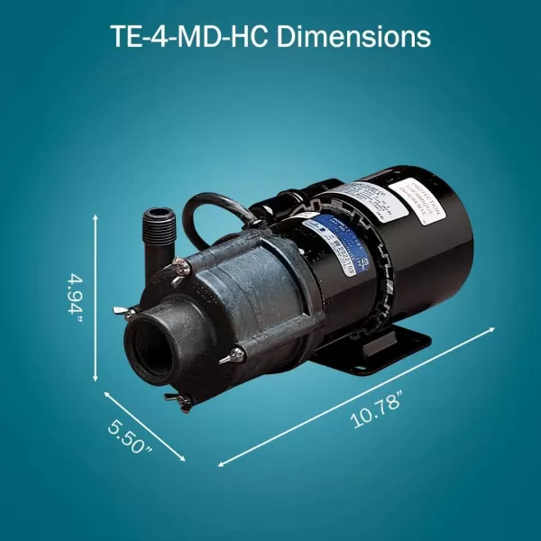 imageLittle Giant TE3MDHC 230 Volt 120 HP 585 GPH NonSubmersible Highly Corrosive Chemical Transfer Magnetic Drive Pump 6Ft Power Cord Plugless Black 581614230 Volt  840 GPH