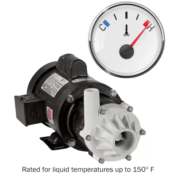 imageLittle Giant TE5MDSC 115230Volt 5060 Hz 110 HP 1200 GPH Magnetic Drive Non Submersible Mildly Corrosive Chemical Transfer Pump 6Foot Power Cord with Separate Plug BlackWhite 5845043180 GPH field wired