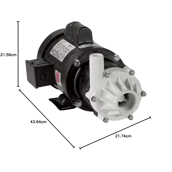 imageLittle Giant TE5MDSC 115230Volt 5060 Hz 110 HP 1200 GPH Magnetic Drive Non Submersible Mildly Corrosive Chemical Transfer Pump 6Foot Power Cord with Separate Plug BlackWhite 5845043180 GPH field wired