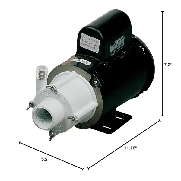 imageLittle Giant TE5MDSC 115230Volt 5060 Hz 110 HP 1200 GPH Magnetic Drive Non Submersible Mildly Corrosive Chemical Transfer Pump 6Foot Power Cord with Separate Plug BlackWhite 5845041200 GPH 6 Cord with Separate Plug