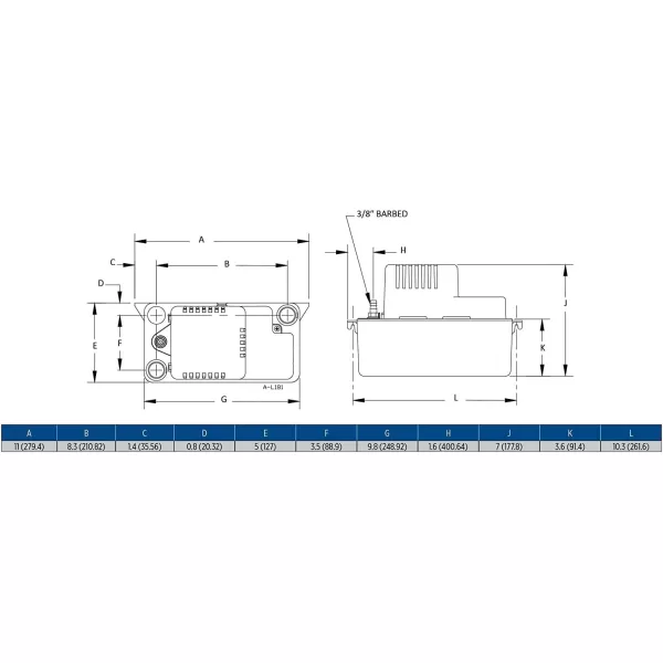 imageLittle Giant VCMA15ULST 115 Volt 65 GPH 150 HP Automatic Condensate Removal Pump with Safety Switch and Tubing BlackWhite 554415Base Model no safety switch