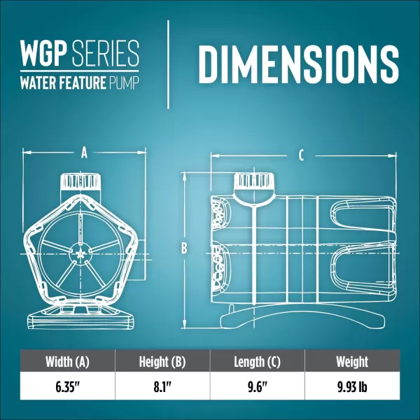 imageLittle Giant WGP95PW 115 Volt 4280 GPH Dual Discharge Direct Drive Submersible Waterfall and Pond Pump Black 5664071900 GPH 230 Watts