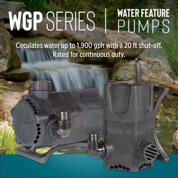 imageLittle Giant WGP95PW 115 Volt 4280 GPH Dual Discharge Direct Drive Submersible Waterfall and Pond Pump Black 5664071900 GPH 230 Watts