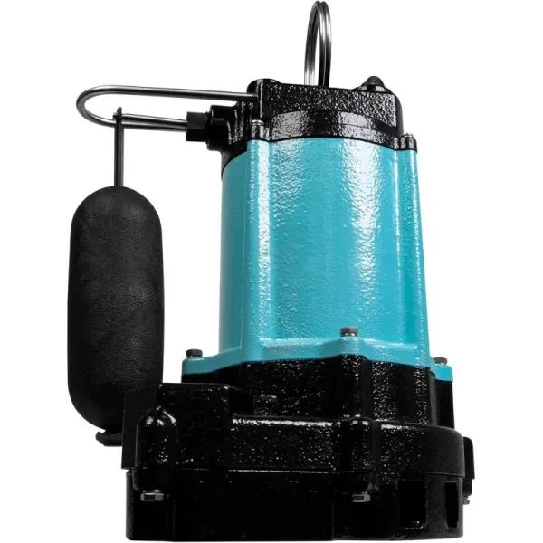 imageLittle Giant 10ECHCIM 115Volt 12 HP 3600 GPH Manual Submersible Cast Iron High Head Effluent Pump with 30Ft Cord Blue 511625Integral Float Switch  20 Cord