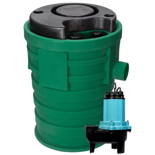 imageLittle Giant 10SP2V2D Pit Plus SR Sewage Basin System with 115Volt 12 HP 7200 GPH 10SCCIM Sewage Pump ECM switch and 20Ft Cord GreenBlueBlack 511685