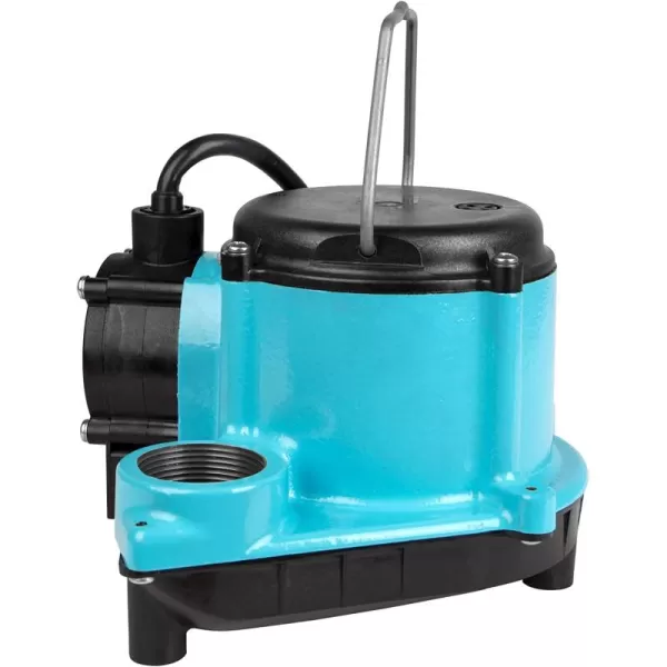 imageLittle Giant 6CIA 115 Volt 13 HP 2760 GPH Cast Iron Submersible Sump Pump with Extended Leg Kit and Integral Diaphragm Switch 10Ft Cord Blue 506162Cast Iron  115V  25 Cord  Integral Diaphragm Switch