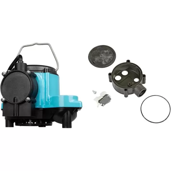 imageLittle Giant 6CIA 115 Volt 13 HP 2760 GPH Cast Iron Submersible Sump Pump with Extended Leg Kit and Integral Diaphragm Switch 10Ft Cord Blue 506162diaphragm switch  10ft cord