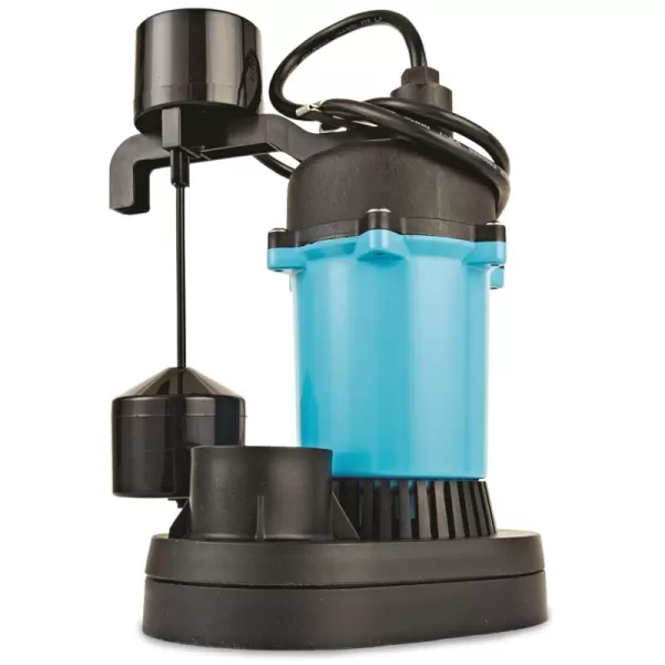 imageLittle Giant BSP33V 13 HP 115 Volt 2880 GPH Automatic Submersible Epoxy Coated Cast Aluminum Sump Pump with Piggyback Vertical Switch and 8Ft Cord Blue 506251