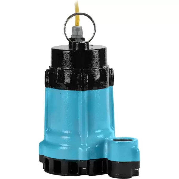 imageLittle Giant HT10ENCIM 115 Volt 12 HP 4500 GPH Cast Iron Manual Submersible High Temperature EffluentBoiler BlowDown Pump with 15Ft Cord Blue 511610Manual no switch