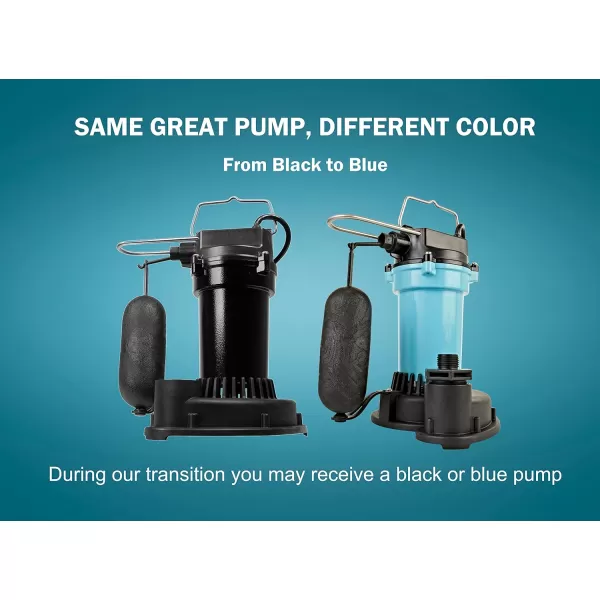 imageLittle Giant 55ASPA 115Volt 2100 GPH 14 HP Automatic Aluminum Sump Pump with SnapAction Float Switch and 10Ft Cord Blue or Black 505702