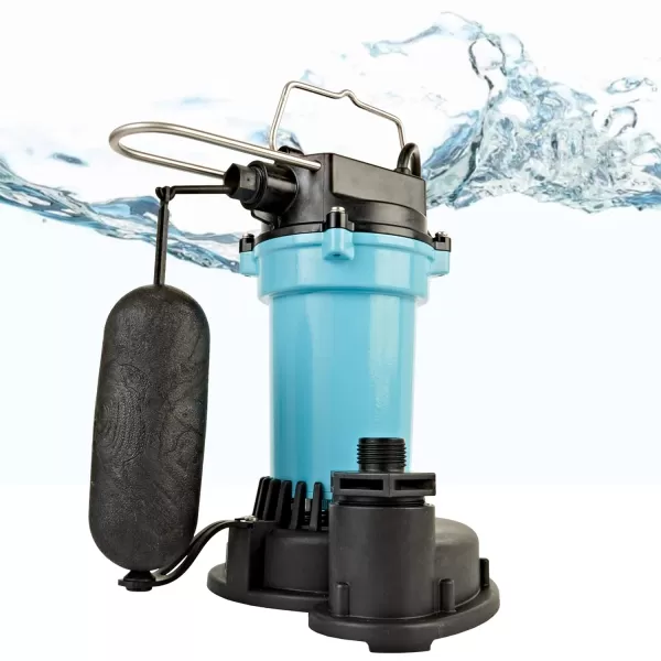 imageLittle Giant 55ASPA 115Volt 2100 GPH 14 HP Automatic Aluminum Sump Pump with SnapAction Float Switch and 25Ft Cord Blue or Black 505703