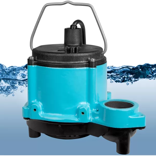 imageLittle Giant 6CIMR 115Volt 13 HP 2750 GPH Manual Submersible SumpUtility Pump with 25Ft Cord Blue 506274Pump  Hose Kit